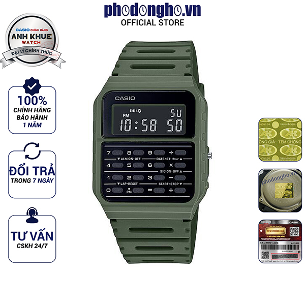 Đồng hồ nam dây nhựa Data Bank Casio Anh Khuê CA-53WF-3BDF