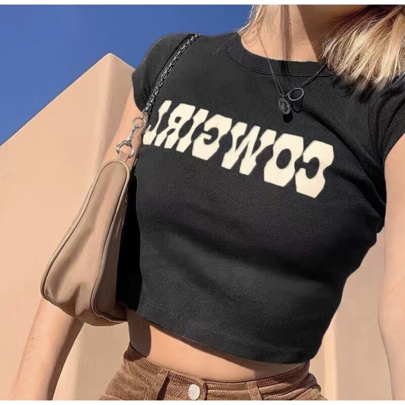 Áo croptop bozip CowGril TONGKHOSI