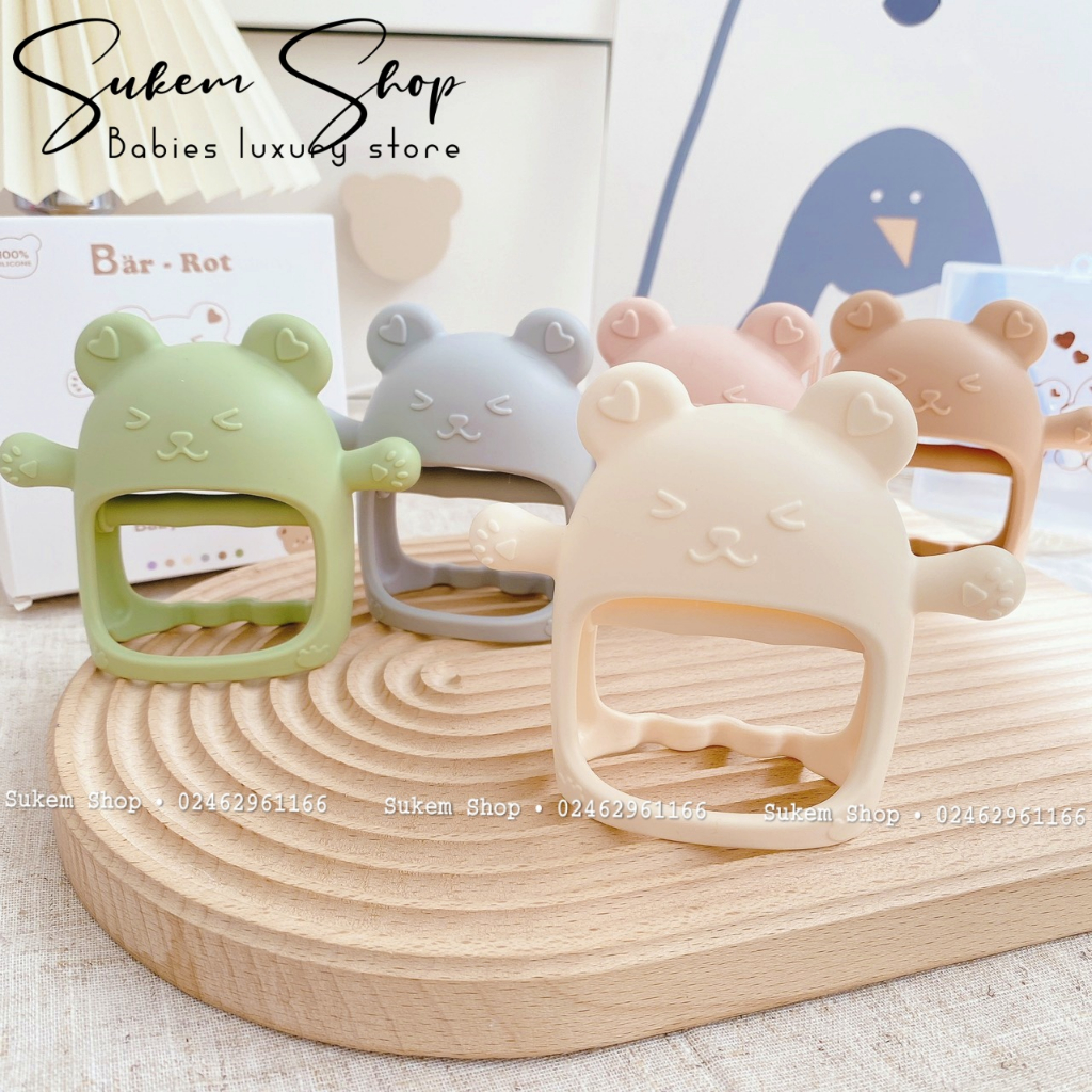 Gặm Nướu Silicone Gấu Bar Rot Xinh Xắn Kèm Hộp Đựng