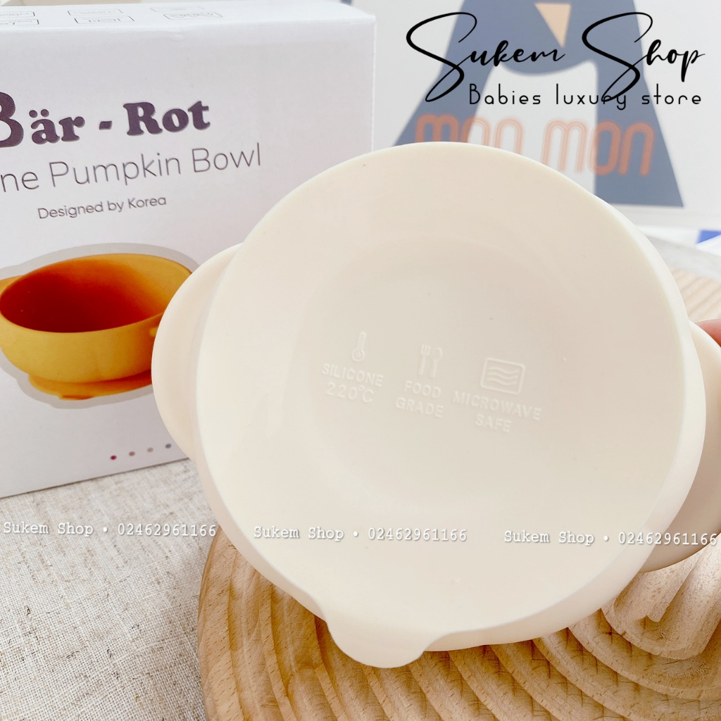 Bát Ăn Dặm Bí Ngô Bar Rot SiliCone Siêu Xinh