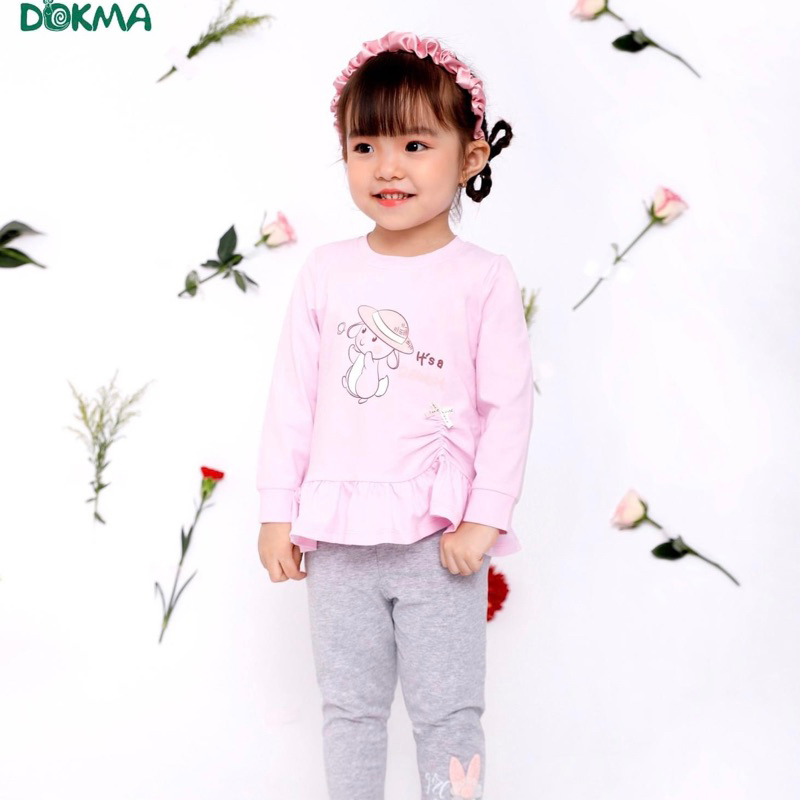 Áo dài tay bé gái cotton Dokma DA1139 DA1717