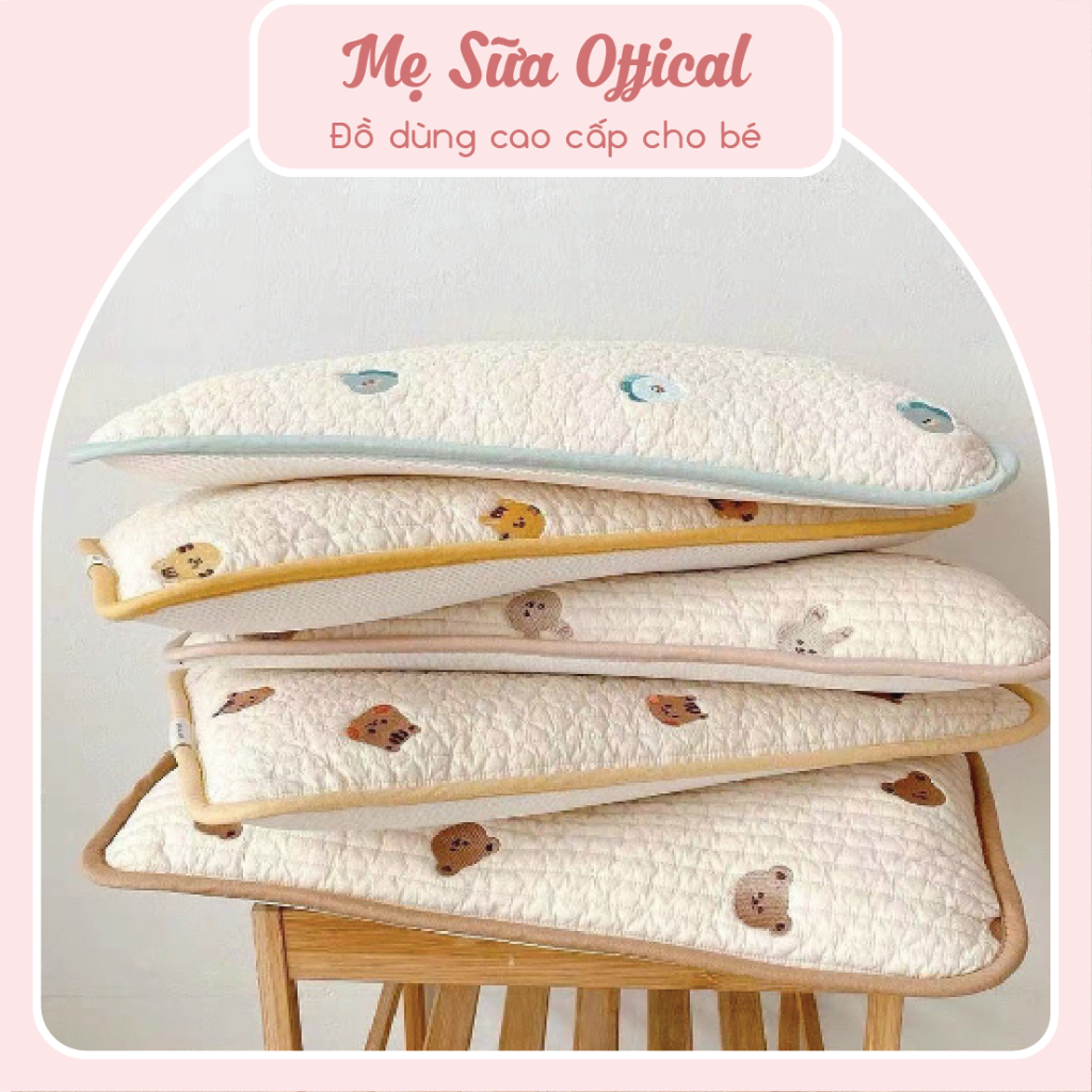 Lót Đầu Điều Hòa Trần Bông Cho Bé Xuất Hàn Có Viền, Thoáng Mát Sử Dụng Được 4 Mùa Cho Trẻ Từ Sơ Sinh Đến 4 Tuổi