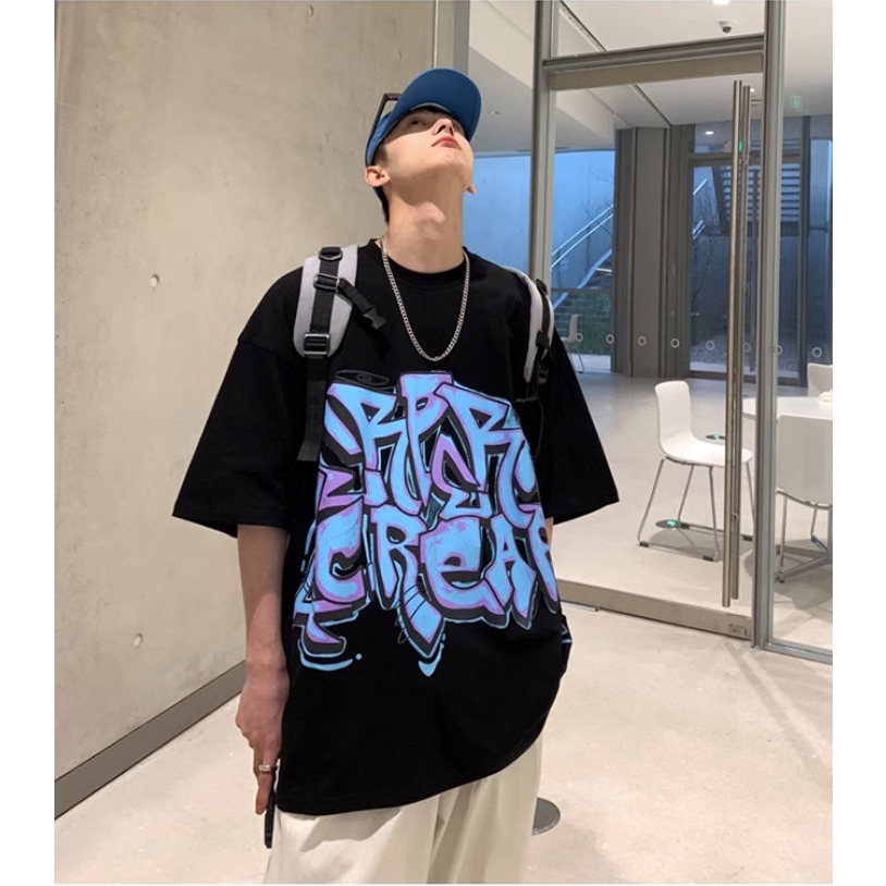 Áo Phông Nam Nữ Tay Lỡ Cổ Tròn Phối Chữ ERP Siêu Sắc Nét Siêu Đẹp , Chất Liệu Cotton 100% Thoáng Mát Thám Hút Mồ Hôi Tốt