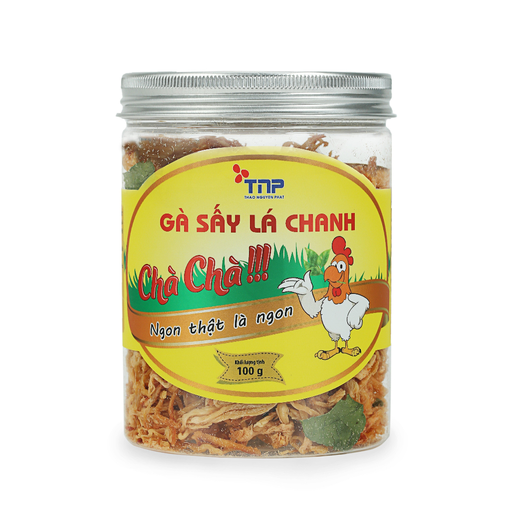 (HŨ 100G) GÀ SẤY LÁ CHANH CHÀ CHÀ THẢO NGUYÊN PHÁT (TNP) - Hàng chính hãng. Khô gà lá chanh sạch. Cam kết chất lượng.