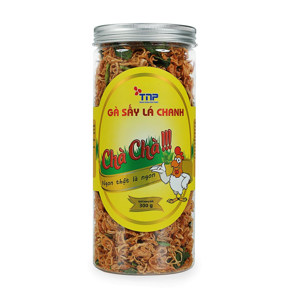 (HŨ 300G) GÀ SẤY LÁ CHANH CHÀ CHÀ THẢO NGUYÊN PHÁT (TNP) - Hàng chính hãng. Khô gà lá chanh sạch. Cam kết chất lượng.