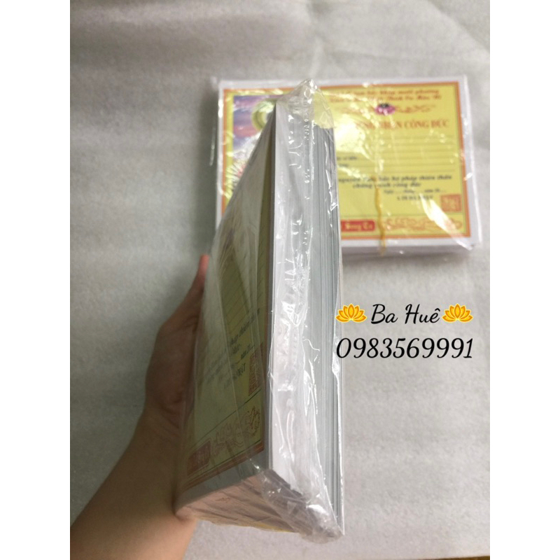 100 Tờ Phiếu Giấy Ghi Chứng Nhận Công Đức - Kính Lễ đi Chùa, Phật Giáo