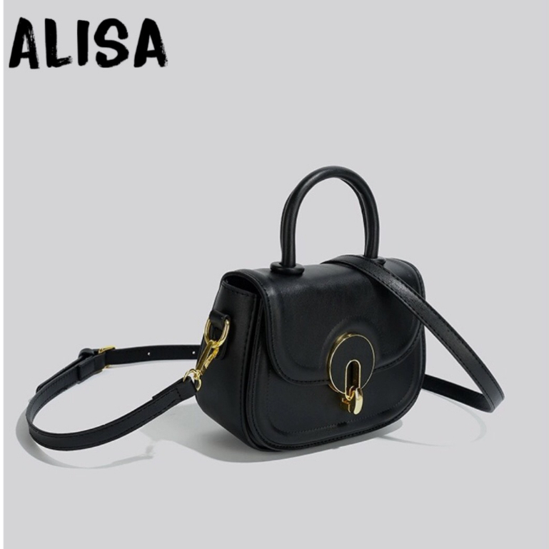 Túi nữ quai xách, dây đeo chéo, khóa tròn kim loại phối da lạ mắt SL108