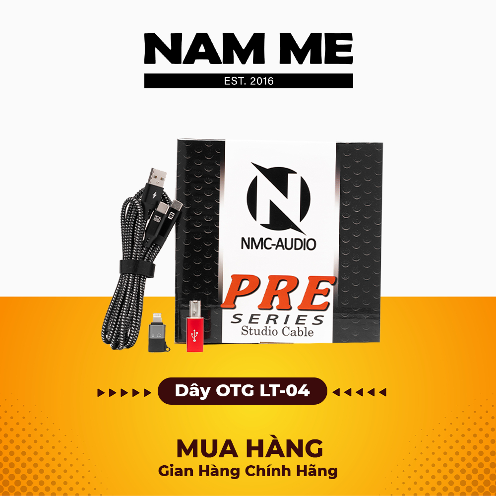 Dây OTG NMC-LT04 cầu nối để thu âm, phát live stereo trên điện thoại từ micro cổng USB hoặc sound card
