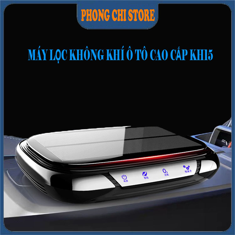 Máy lọc không khí ô tô KH15, tạo ozone, ion âm, sạc pin năng lượng mặt trời, thanh lọc không khí, khử mùi hôi