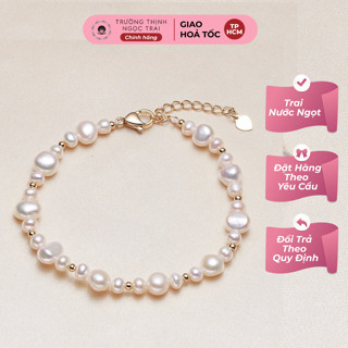  Vòng Tay Ngọc Trai Hạt Trắng Mix Nhiều Size - Ngọc Trai Trường Thịnh 