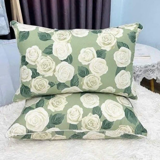 Ruột gối bông hoạ tiết hoa hồng xanh cao cấp ( 2 chiếc )