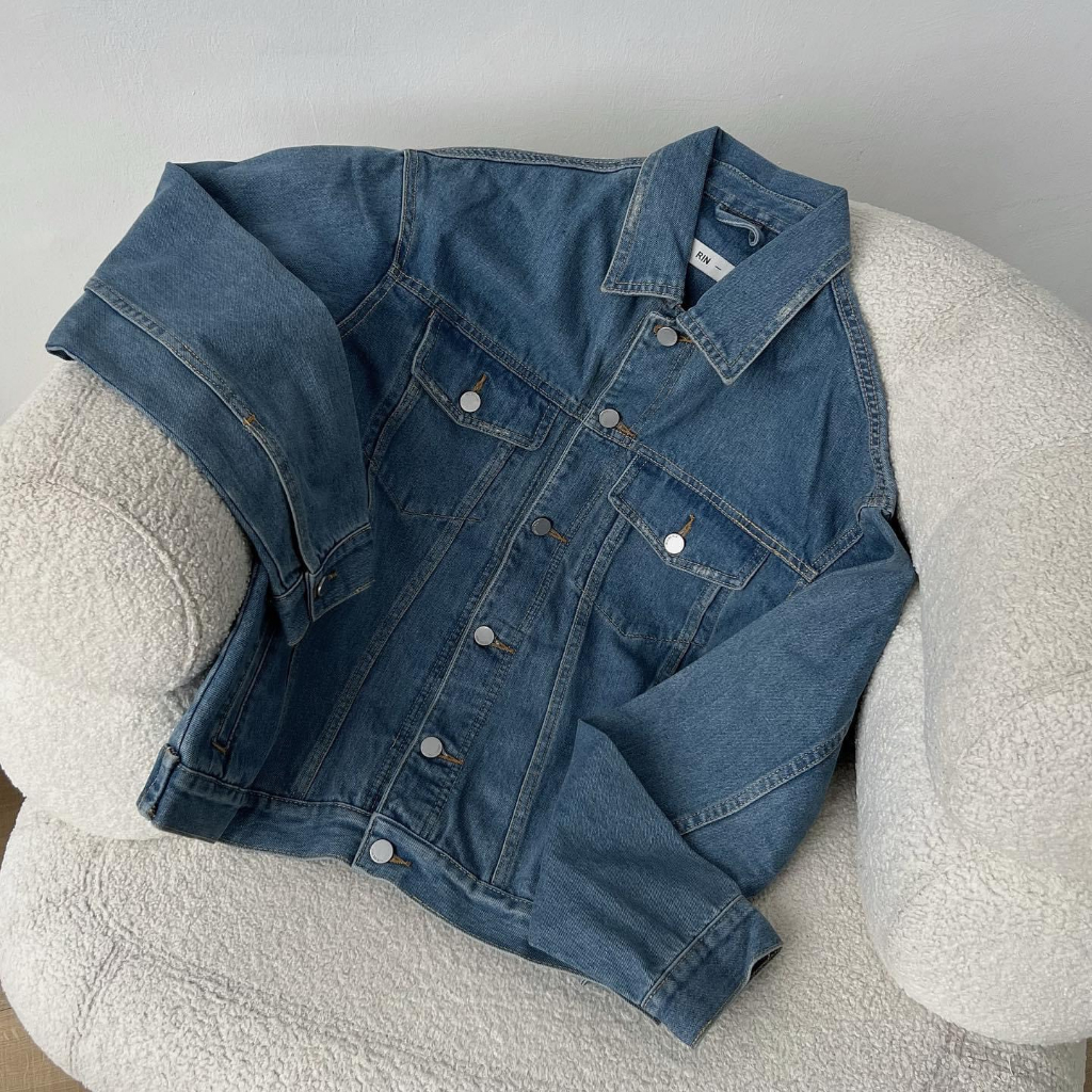 Áo Khoác, Áo khoác jean nam xanh đậm phong cách thời trang cá tính, dễ phối đồ, cao cấp