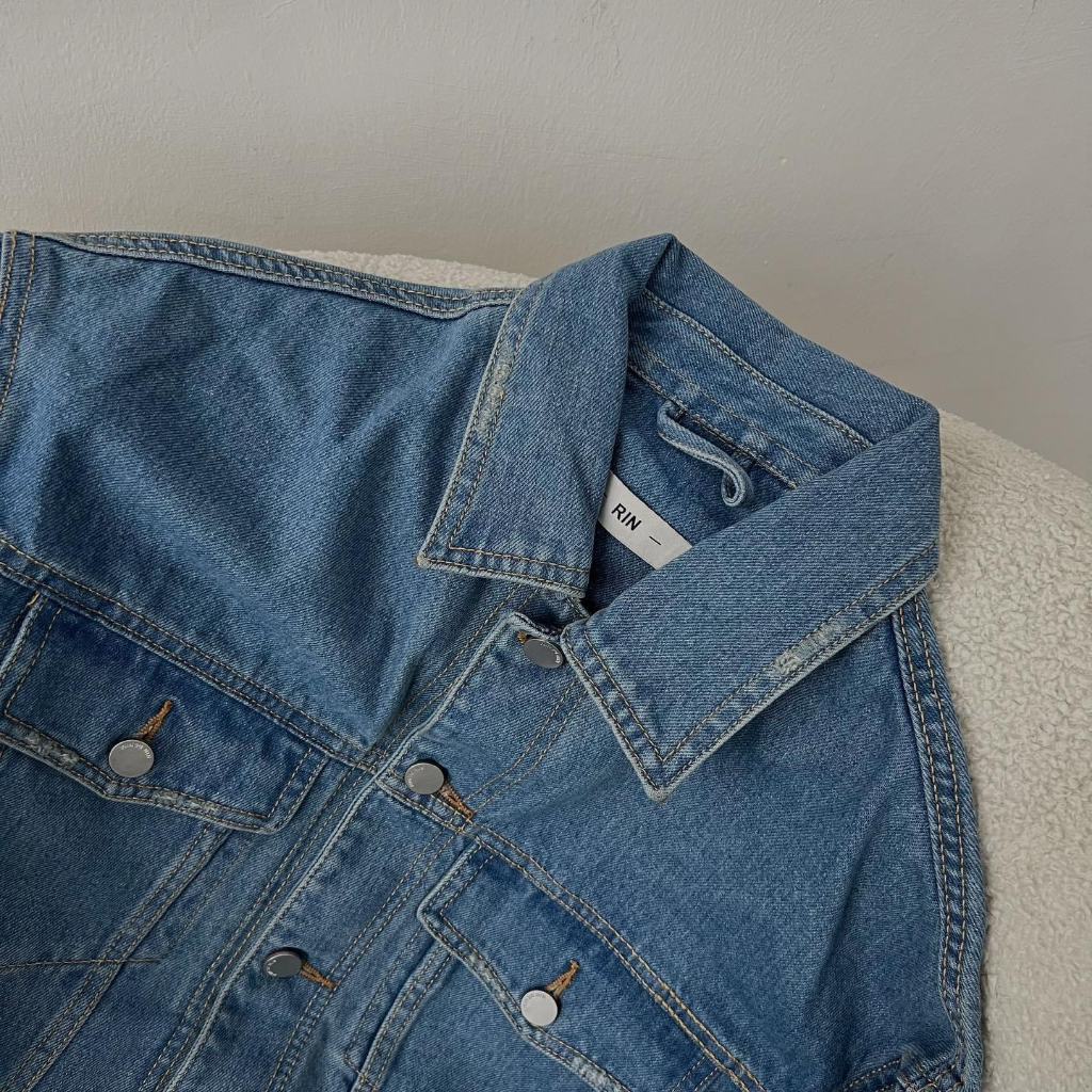 Áo Khoác, Áo khoác jean nam xanh đậm phong cách thời trang cá tính, dễ phối đồ, cao cấp