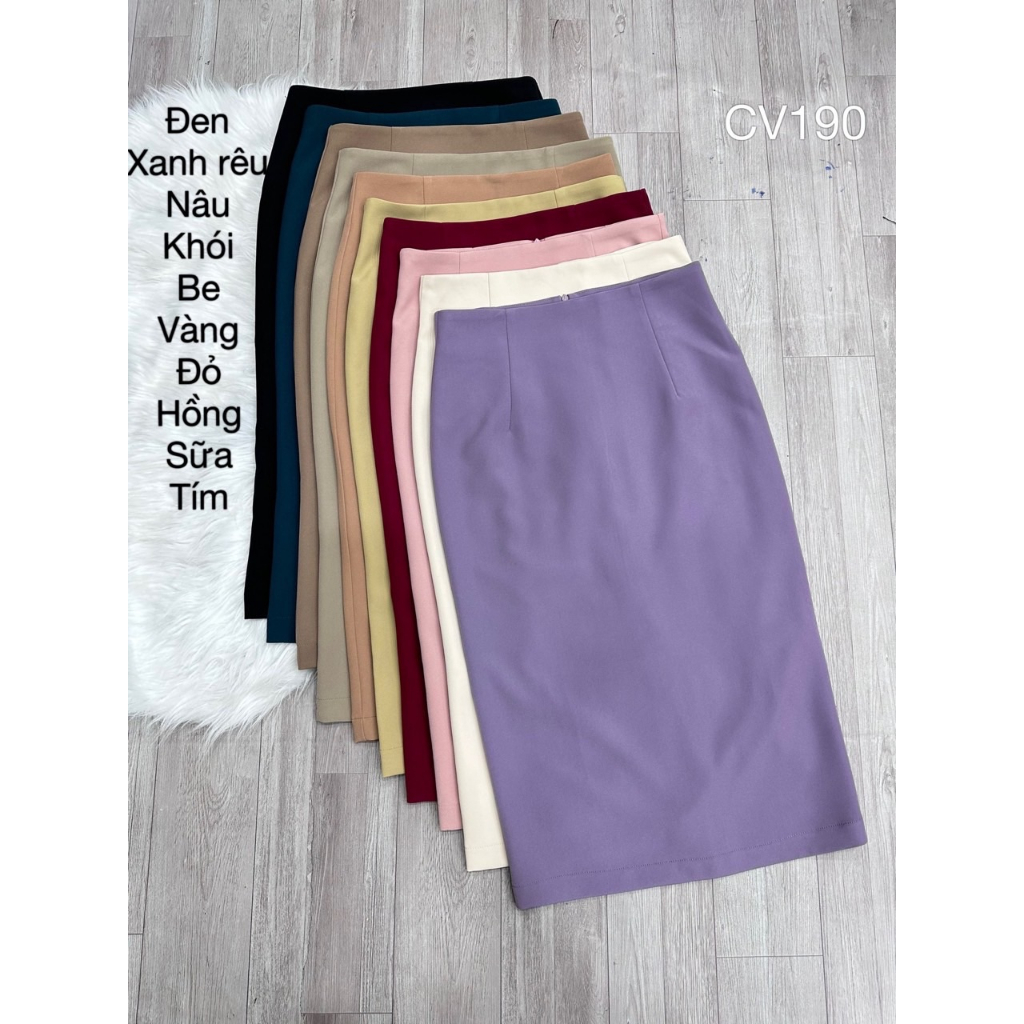 Chân váy bút chì CÚC FASHION đầm nữ ôm che bụng cao cấp dài qua gối thời trang công sở đẹp dáng ôm CV190