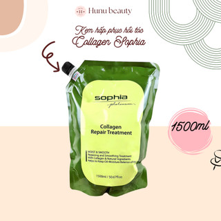 Ủ tóc Collagen Sophia phục hồi tóc hư tổn siêu mềm mượt chuẩn salon,Kem ủ tóc Collagen Sophia, Dầu hấp Sophia 1500ml