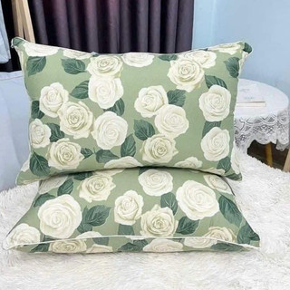 Ruột gối bông cao cấp hoạ tiết hoa hồng xanh siêu đẹp ( 2 chiếc )