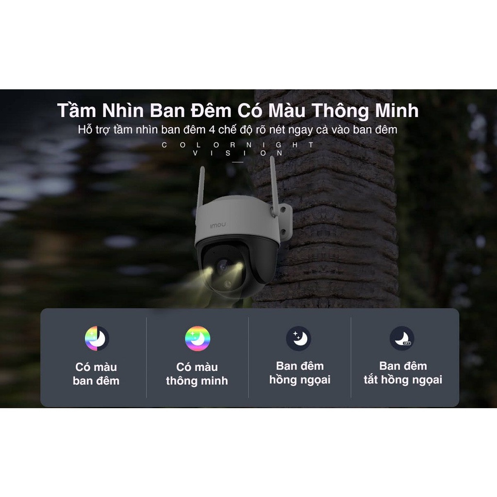 Camera Imou Ngoài trời S21FEP / S41FEP Còi Hú Báo Động, Đàm thoại 2 chiều, Quay màu ban đêm, Xoay 360 độ - BH 24 Tháng