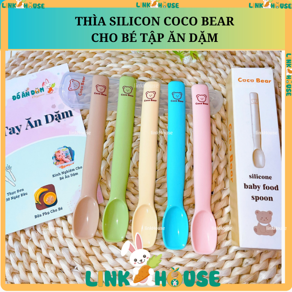 Thìa Ăn Dặm Silicon Siêu Mềm, Thìa Tập Ăn Dặm Cho Bé CocoBear