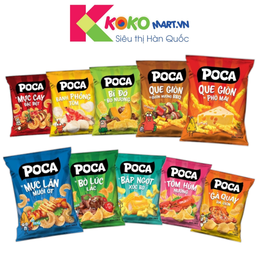 Snack khoai tây chiên Lay's và Poca gói 54g và 60g