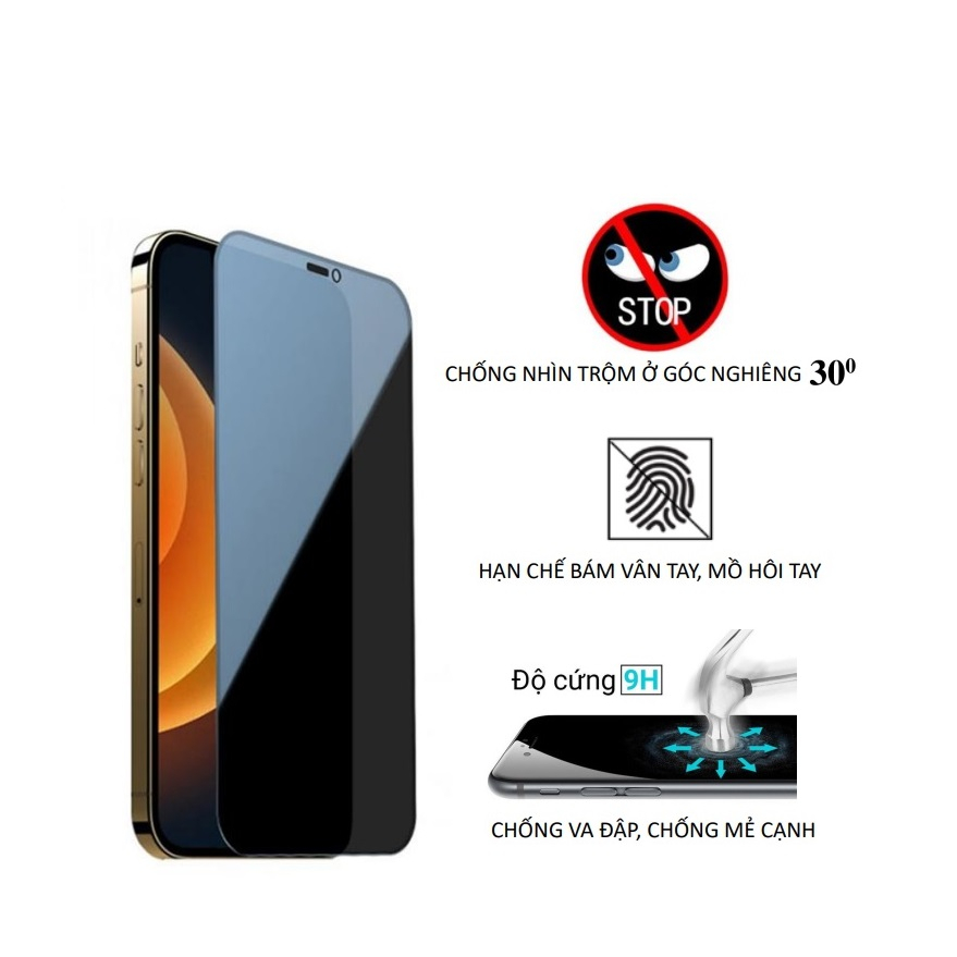 Kính Cường Lực Iphone Chống Nhìn Trộm 6D Basefast dán màn hình iPhone 11 12 8 Plus Xs max 14 Pro Max