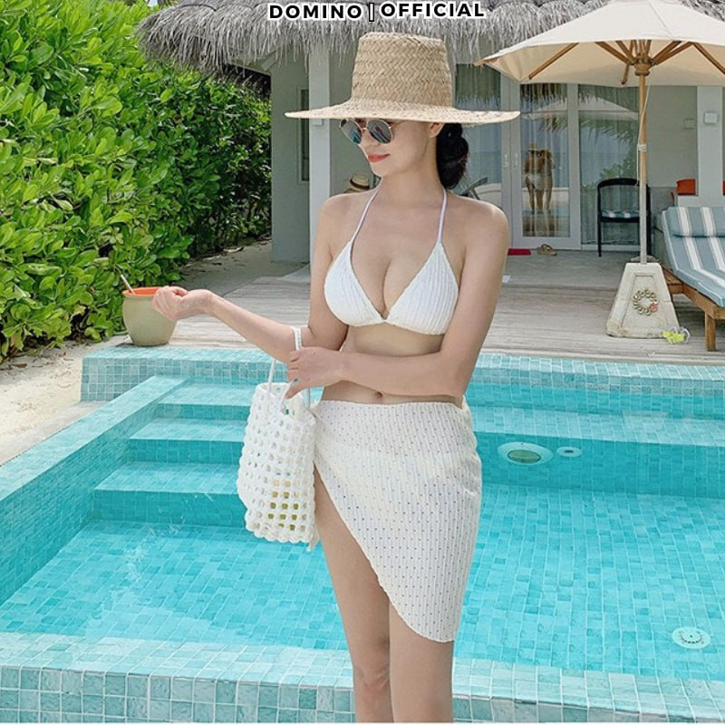 Bikini Đi Biển Domino Set 3 Món Siêu Xinh Sexy Cho Nữ