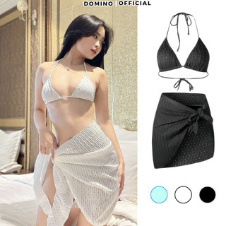 Bộ bikini ba mảnh domino phong cách quyến rũ họa tiết chấm bi