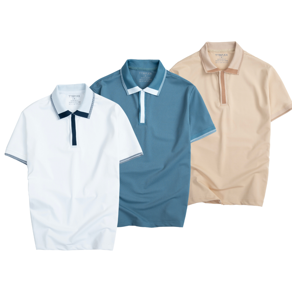 Áo thun polo nam có cổ , vải cá sấu Gai mềm, bo cổ viền, trụ bo dệt , nút áo trụ 2 lớp