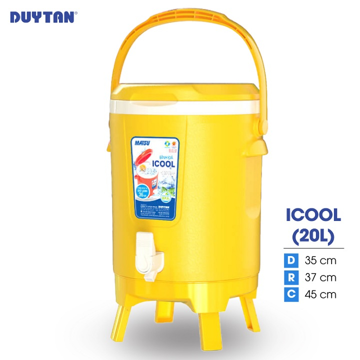 Bình đá giữ nhiệt nhựa DUY TÂN Icool 20 lít (35 x 37 x 45 cm) - 05301 - Giao màu ngẫu nhiên