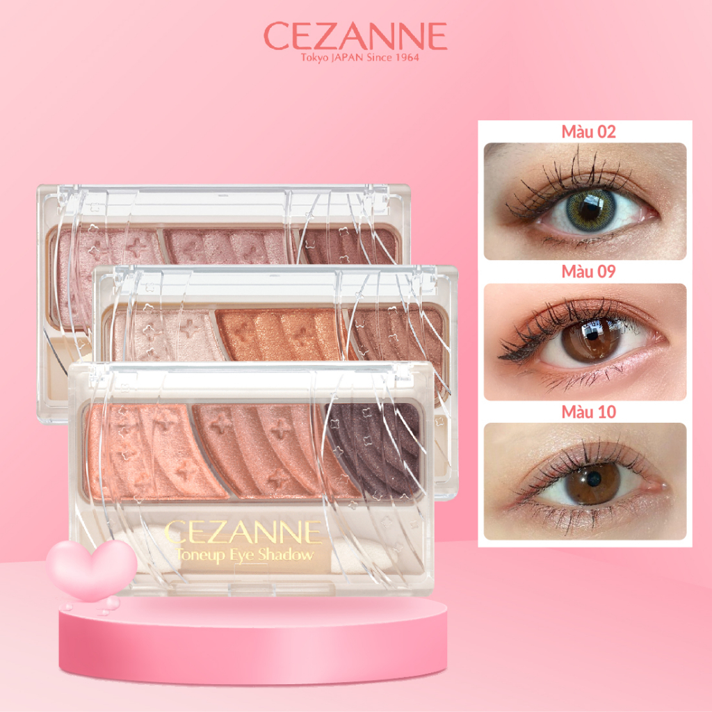 Phấn Mắt Cezanne Toneup Eye Shadow Nhật Bản Chống Thấm Nước Lâu Trôi 2.7g