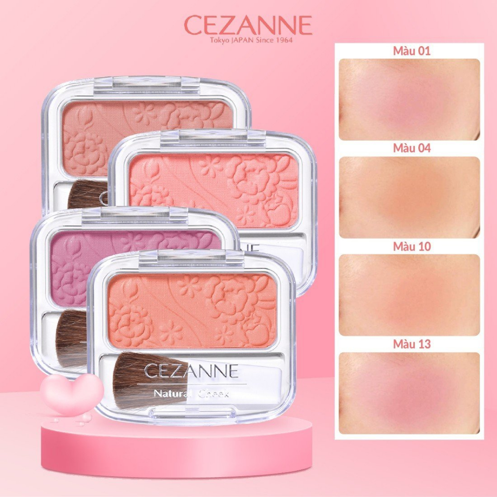 Phấn Má Hồng Cezanne Natural Cheek N Nhật Bản Màu Tự Nhiên Mềm Mịn Lâu Trôi 4g