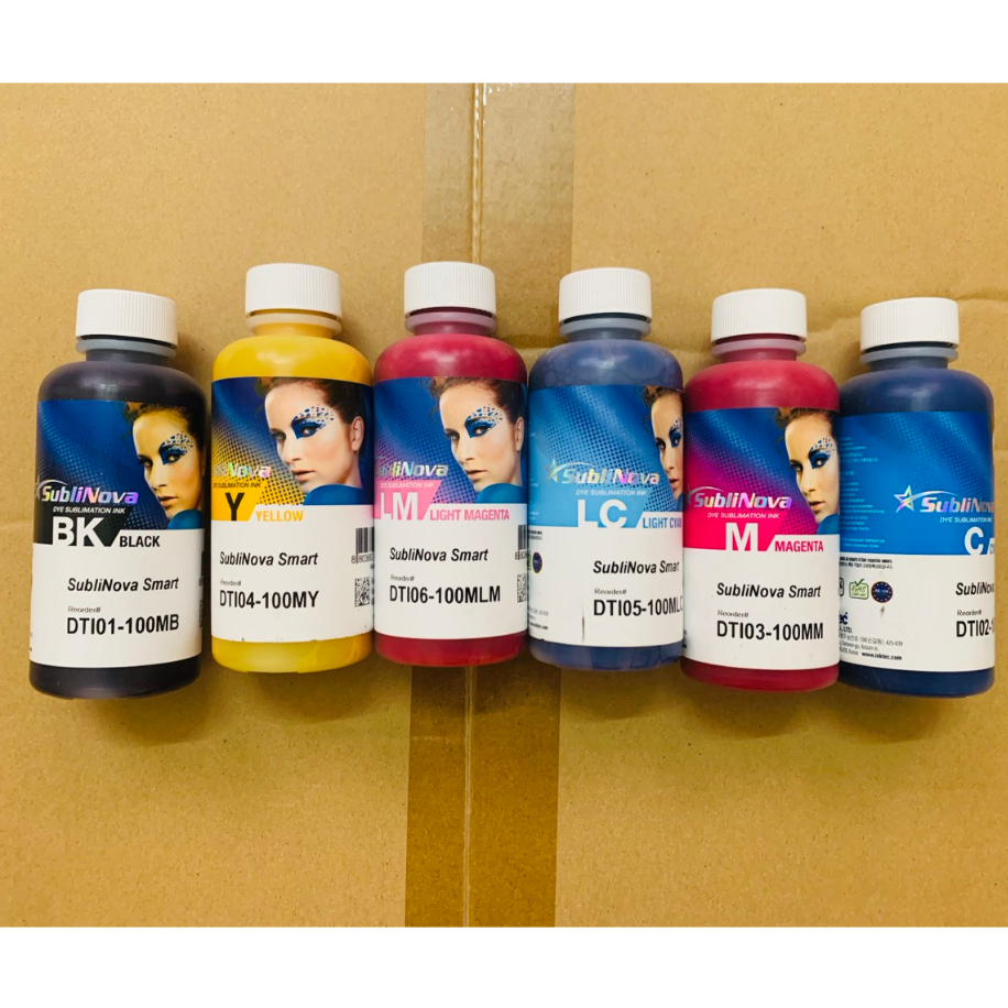 Bộ 6 chai mực in chuyển nhiệt inktec Hàn Quốc loại 100ml/1chai