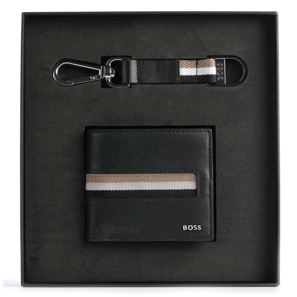 Set Ví da chính hãng Hugo Boss Gift-Boxed Wallet And Key Ring In Leather 50487340