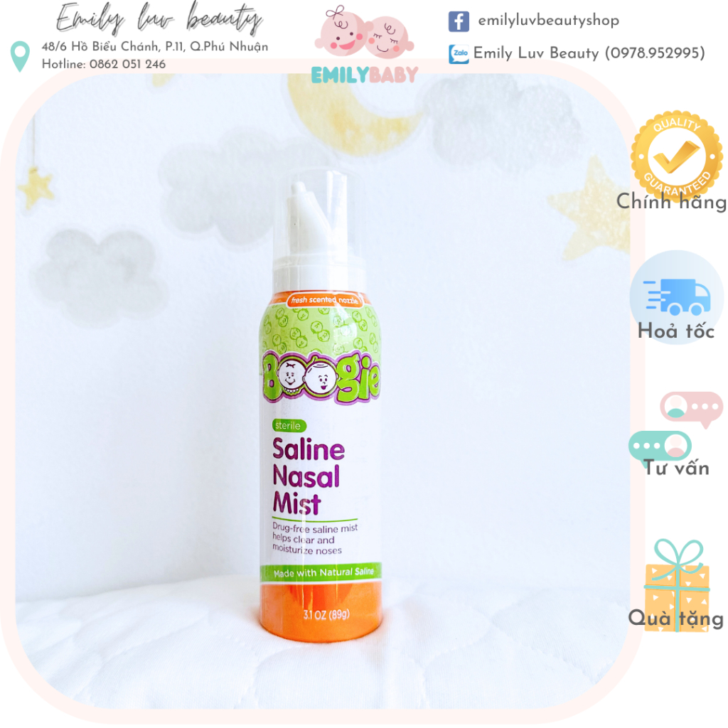Xịt Boogie Mist giảm nghẹt mũi cho bé