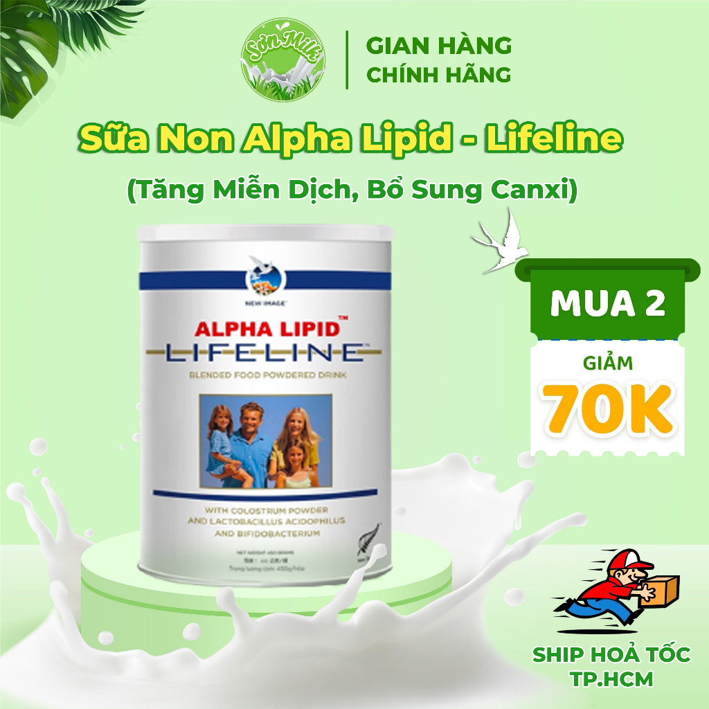[Mua 2 giảm 70k] Sữa non Alpha Lipid Lifeline 450g Chính Hãng New Zealand -  SONMILK