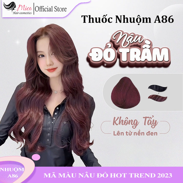 Thuốc nhuộm tóc màu Nâu Đỏ 66/75 - Phủ Bạc - Thuốc Nhuộm A86 Chính Hãng 100ml