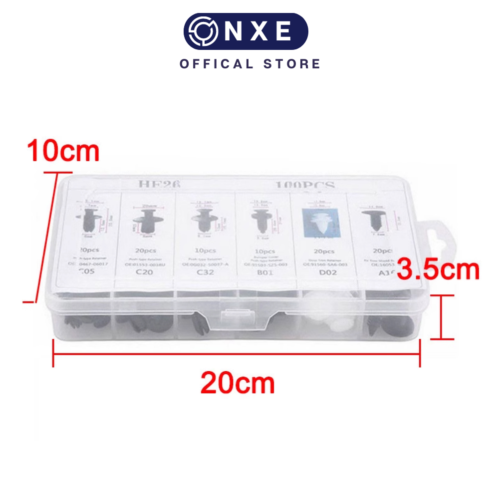 Chốt nhựa ô tô xe máy 100 cái onxe PVC ốc nhựa ô tô cao cấp chịu lực chống rỉ sét nút nhựa ô tô chống ăn mòn chắc chắn