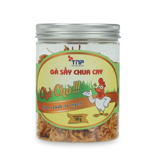 (HŨ 100G) GÀ SẤY CHUA CAY CHÀ CHÀ THẢO NGUYÊN PHÁT (TNP) - Hàng công ty chính hãng. Khô gà sạch, cam kết chất lượng
