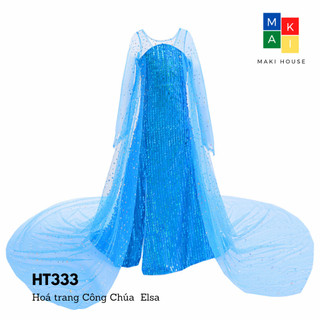  Hoá trang đầm nữ váy công chúa Elsa trẻ em halloween 