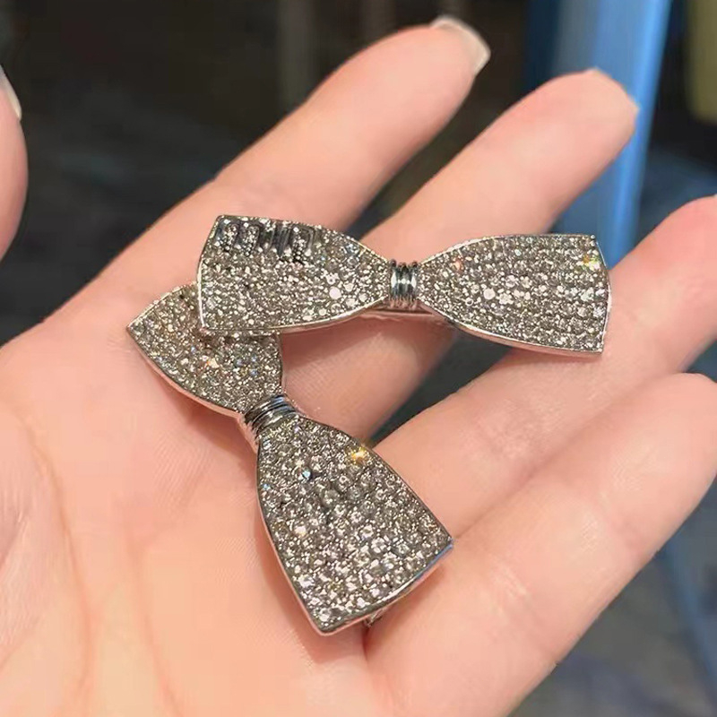 Beautycoco🍊Kẹp Tóc Nơ Đính Đá Zircon Lấp Lánh Cho Búp Bê Barbie