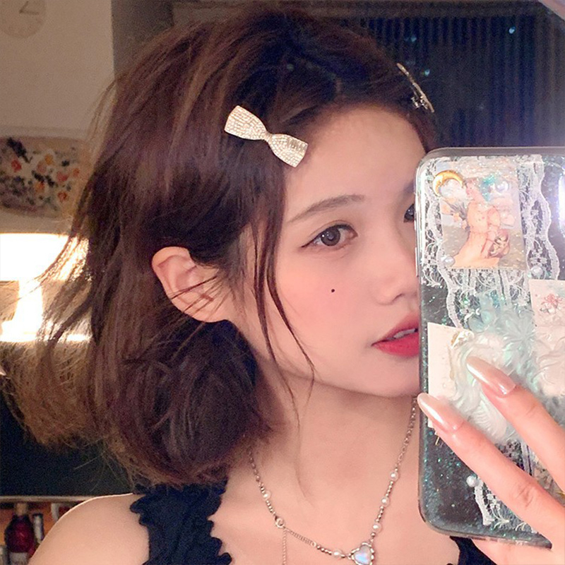 Beautycoco🍊Kẹp Tóc Nơ Đính Đá Zircon Lấp Lánh Cho Búp Bê Barbie