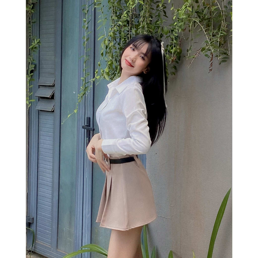 DALLA Áo sơ mi phom ôm basic tay dài