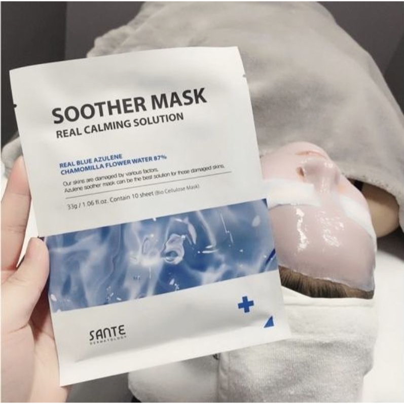 Mặt Nạ Tế Bào Gốc Sante Soother Mask Phục Hồi Da Yếu-  Sante Azulene Semi-Gel Mask