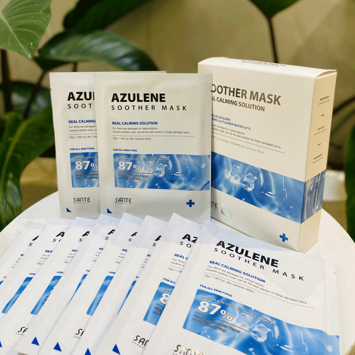 Mặt Nạ Tế Bào Gốc Sante Soother Mask Phục Hồi Da Yếu-  Sante Azulene Semi-Gel Mask