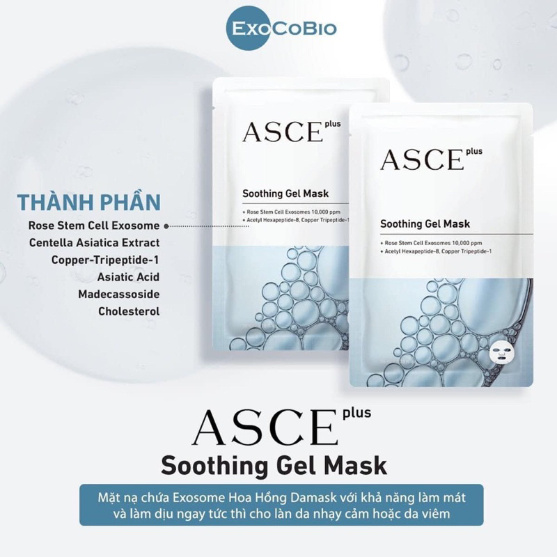Mask ASCE plus Soothing Gel mặt nạ siêu phục hồi, làm mát, làm dịu da, chống lão hóa