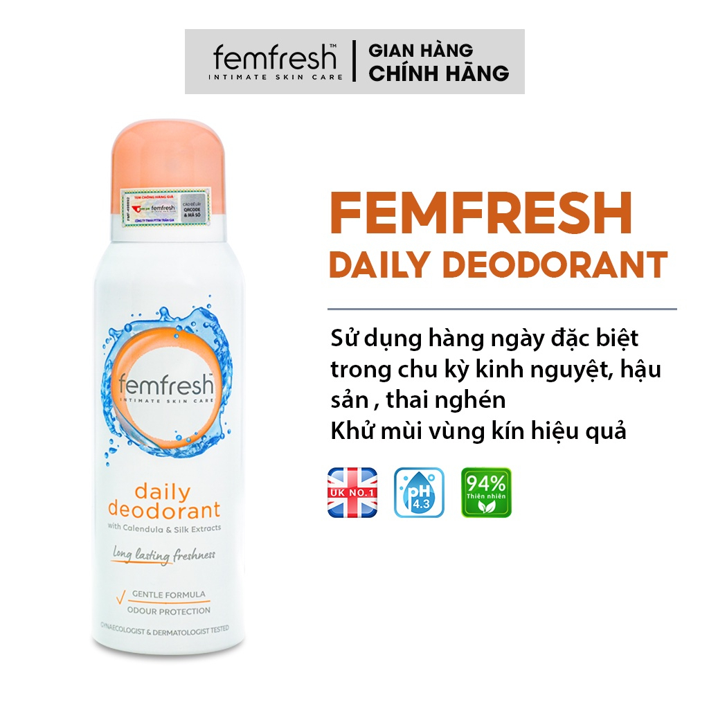 Xịt Thơm Mát Vùng Kín Cao Cấp Femfresh 125ml