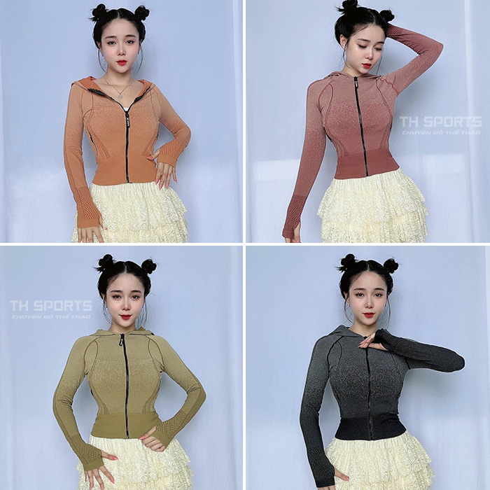 Áo Khoác Nữ Lửng Croptop Ôm Body Tuyết TH036 - Áo Khoác Chống Nắng Chống UV Dệt Kim Co Giãn Thoáng Mát TH SPORT