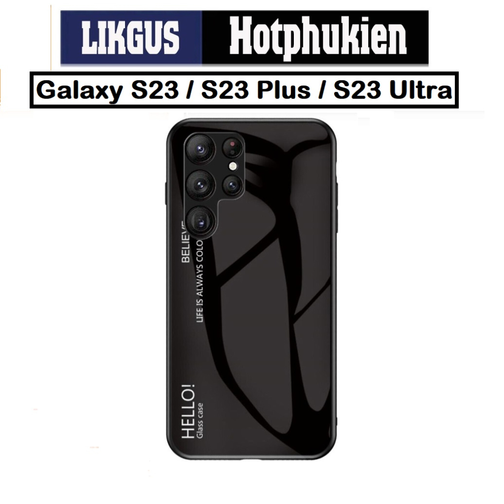 Ốp lưng kính bảo vệ cho Samsung Galaxy S23 / S23 Ultra / S23 Plus / S23+ hiệu HOTCASE Gradient Case