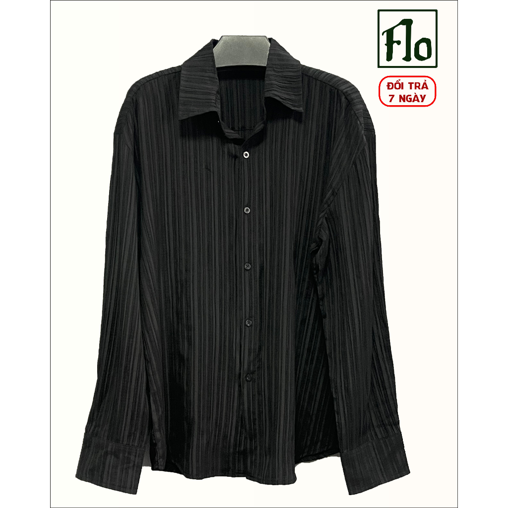 Áo sơ mi lucky FLO MENSWEAR tay dài sọc nổi, phù hợp cho cả nam nữ