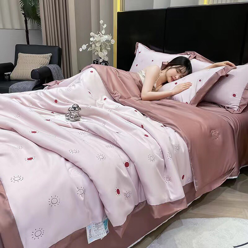 Chăn ga gối lụa thái chăn trần 4 món 2023 shop vũ thị thơm