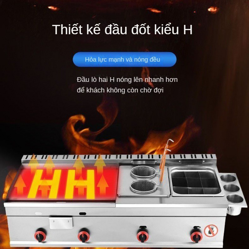Bếp nướng gas thương mại, bếp chiên gas đa năng, teppanyaki